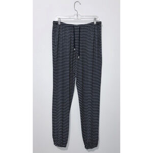 Soma Women Pajama Pants XS Navy White Striped Pockets Elastic Waist Drawstring